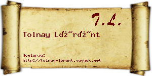 Tolnay Lóránt névjegykártya